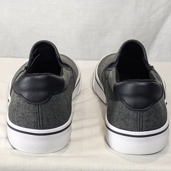 NEW Lugz Mens Clipper Sneaker Black/White Chambray - Sz 12 Elastic Gore - Picture 3 of 4